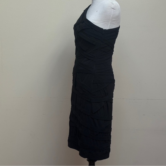 Tadashi Shoji One Shoulder Bodycon Mini Dress Size Small - Black - Picture 2 of 9